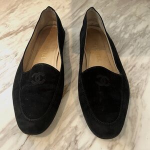 Chanel Black Suede Pumps flats